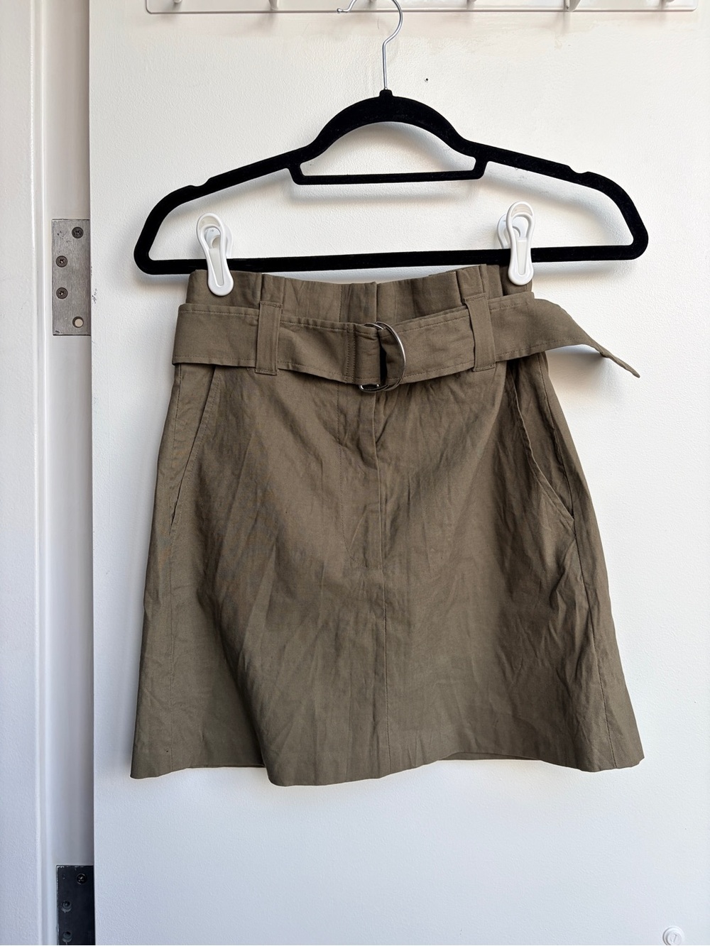 A.L.C. Olive Green Belted Mini Skirt Sz 0